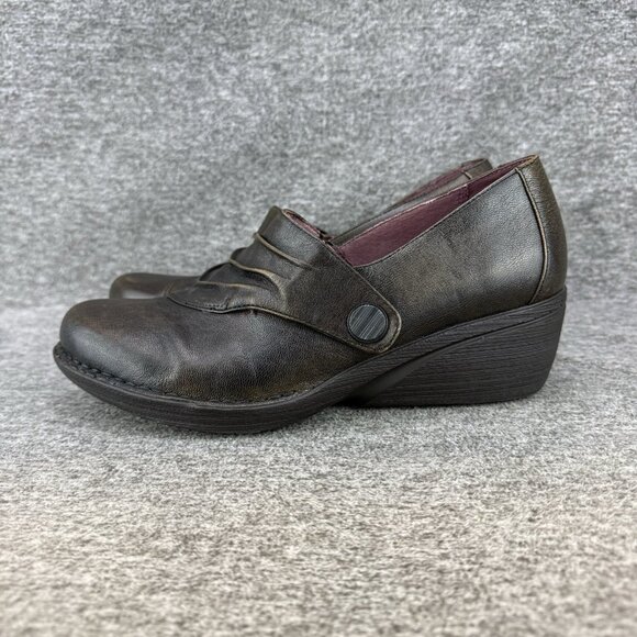 ✅Dansko Clogs Women’s 7.5-8 (38) Aimee Wedge Brown Leather Slip On Comfort Shoes - Picture 8 of 10